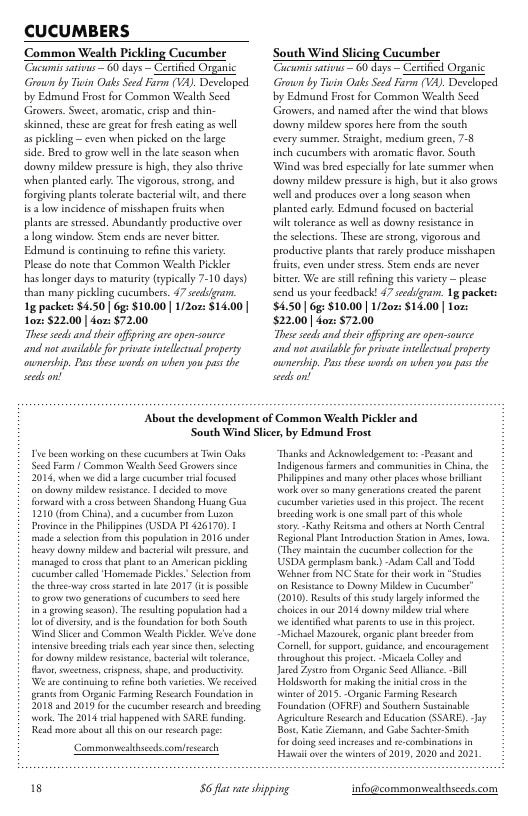 Common Wealth Seed Growers Seed Catalog Weekly Ad January 1 - December 31, 2026