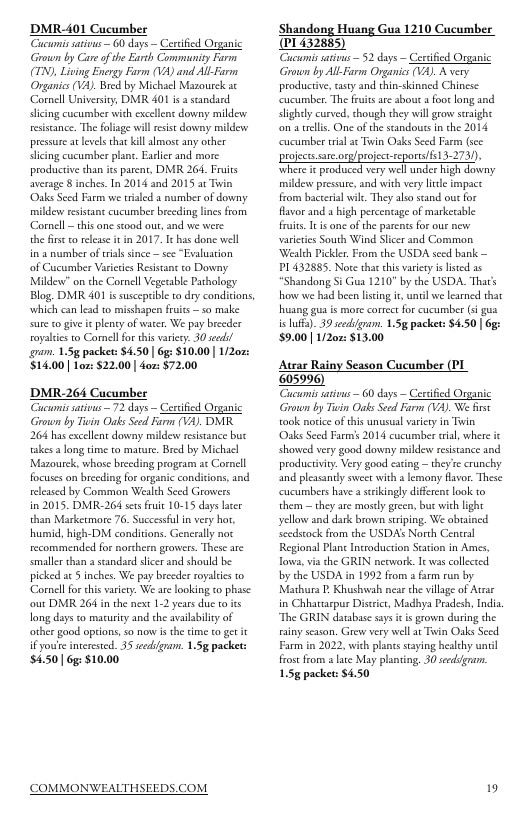 Common Wealth Seed Growers Seed Catalog Weekly Ad January 1 - December 31, 2026