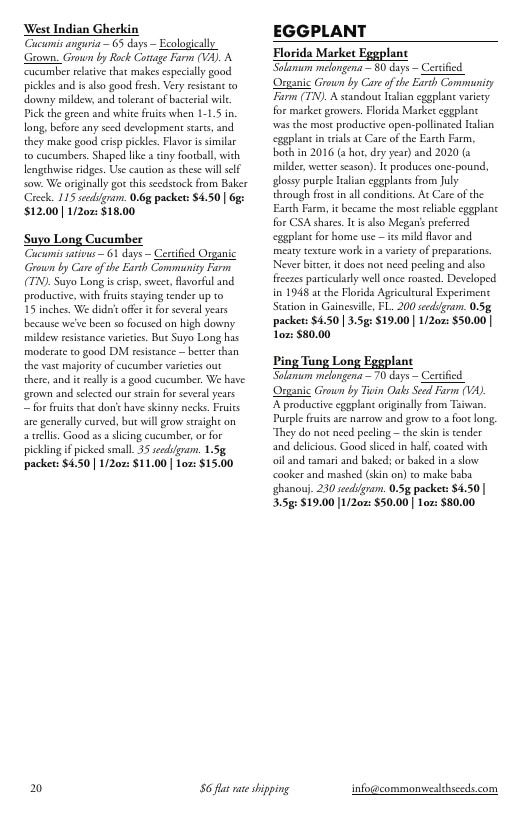 Common Wealth Seed Growers Seed Catalog Weekly Ad January 1 - December 31, 2026