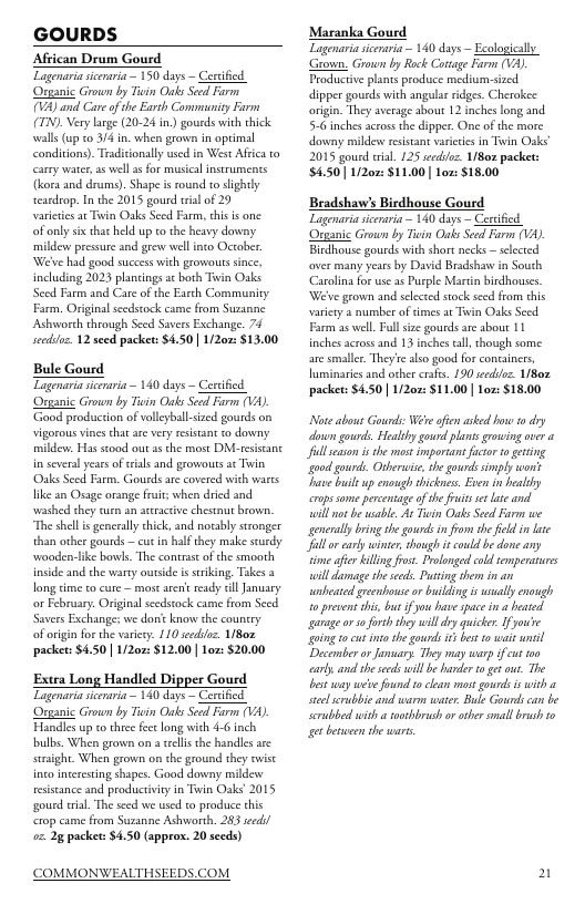 Common Wealth Seed Growers Seed Catalog Weekly Ad January 1 - December 31, 2026