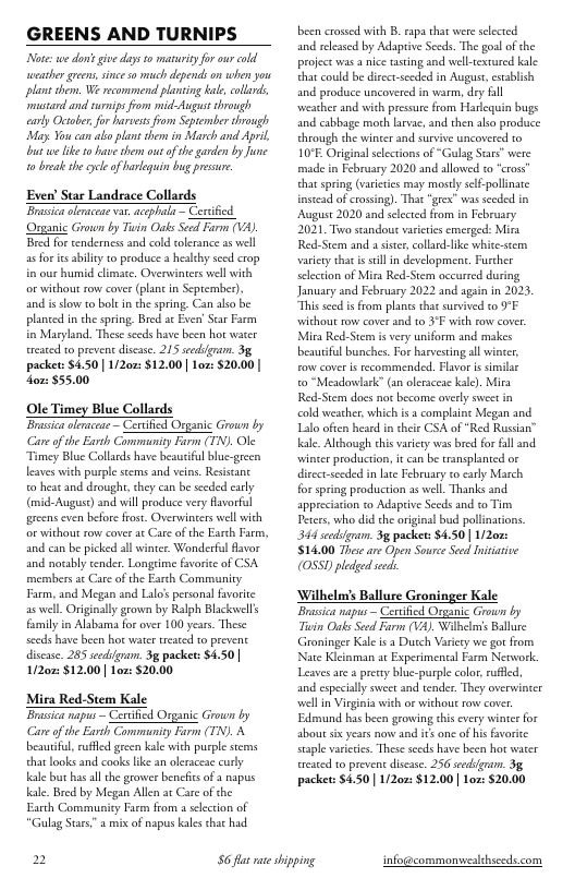 Common Wealth Seed Growers Seed Catalog Weekly Ad January 1 - December 31, 2026