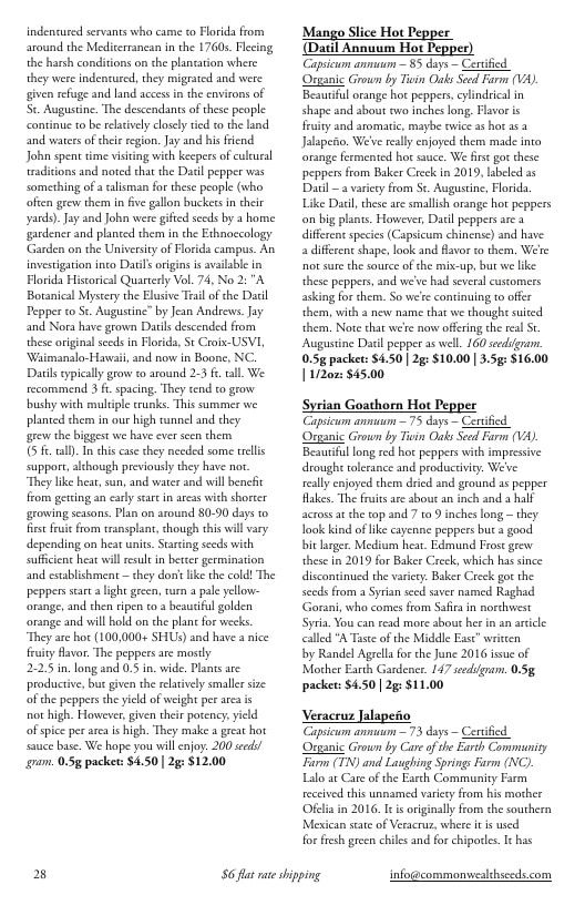 Common Wealth Seed Growers Seed Catalog Weekly Ad January 1 - December 31, 2026