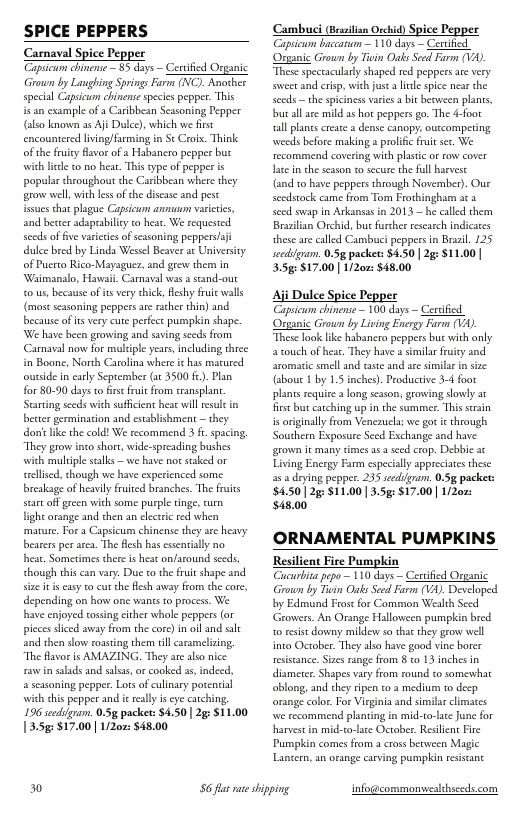 Common Wealth Seed Growers Seed Catalog Weekly Ad January 1 - December 31, 2026