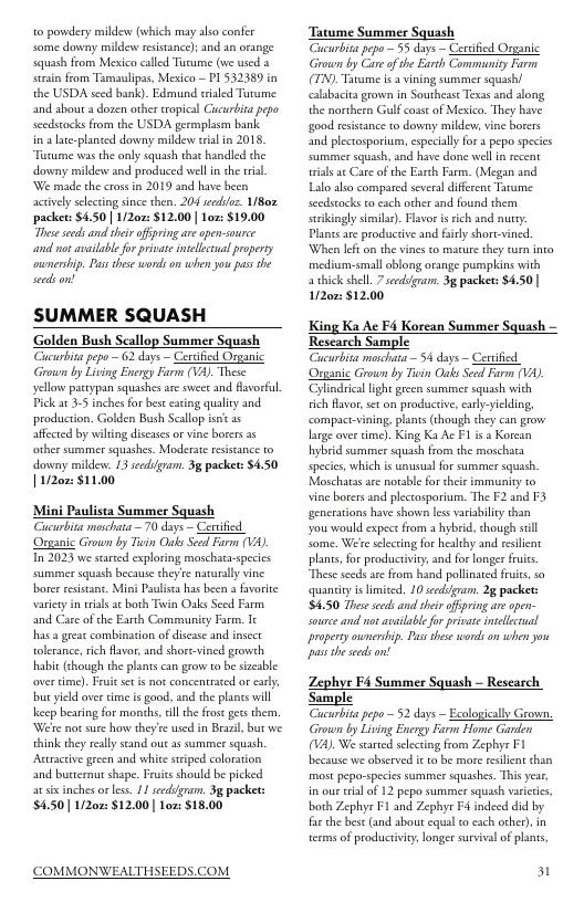 Common Wealth Seed Growers Seed Catalog Weekly Ad January 1 - December 31, 2026