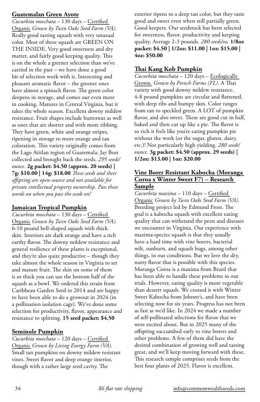 Common Wealth Seed Growers Seed Catalog Weekly Ad January 1 - December 31, 2026
