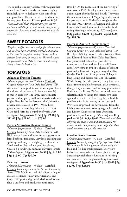 Common Wealth Seed Growers Seed Catalog Weekly Ad January 1 - December 31, 2026