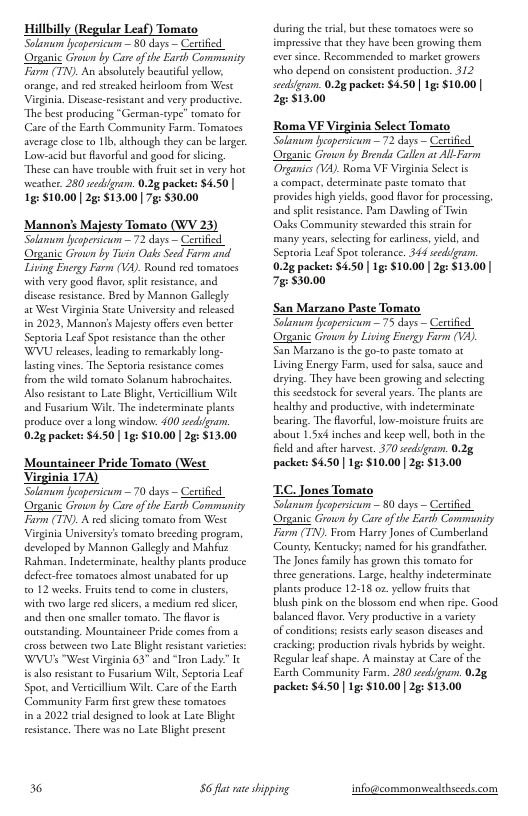 Common Wealth Seed Growers Seed Catalog Weekly Ad January 1 - December 31, 2026