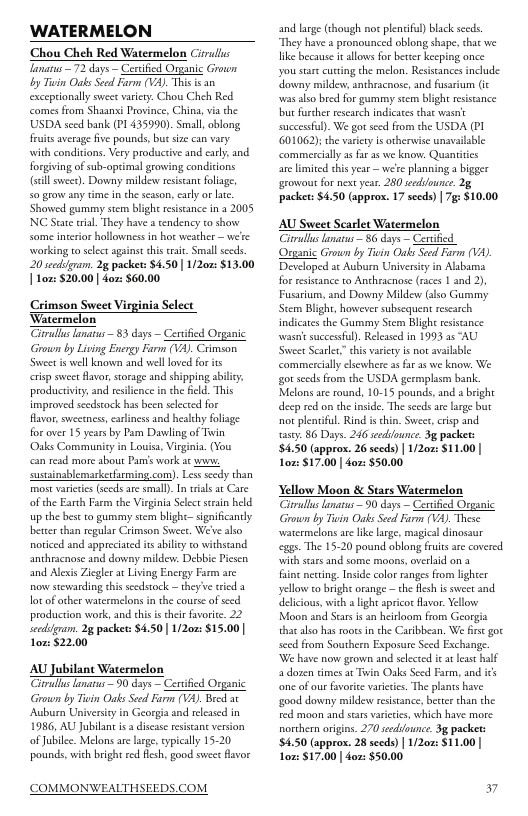 Common Wealth Seed Growers Seed Catalog Weekly Ad January 1 - December 31, 2026
