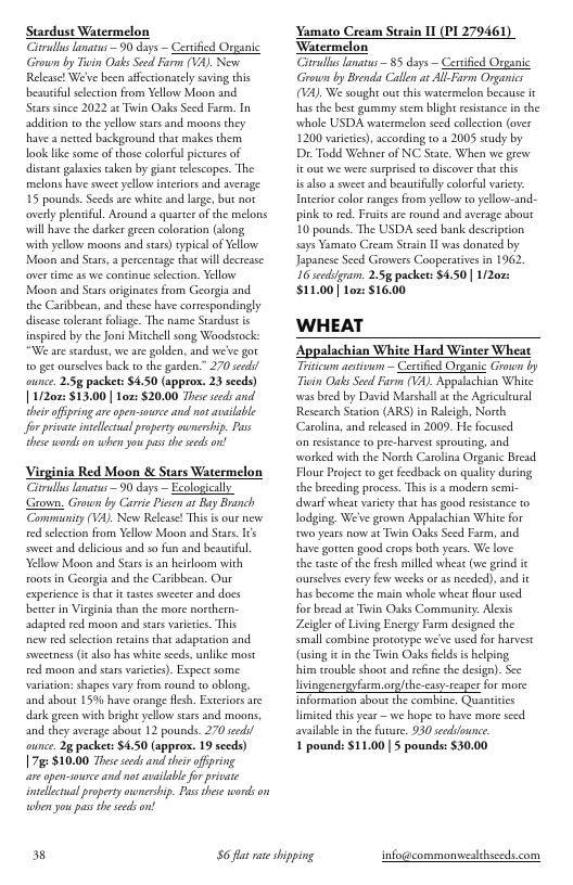 Common Wealth Seed Growers Seed Catalog Weekly Ad January 1 - December 31, 2026