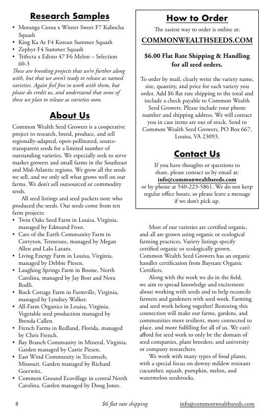 Common Wealth Seed Growers Seed Catalog Weekly Ad January 1 - December 31, 2026