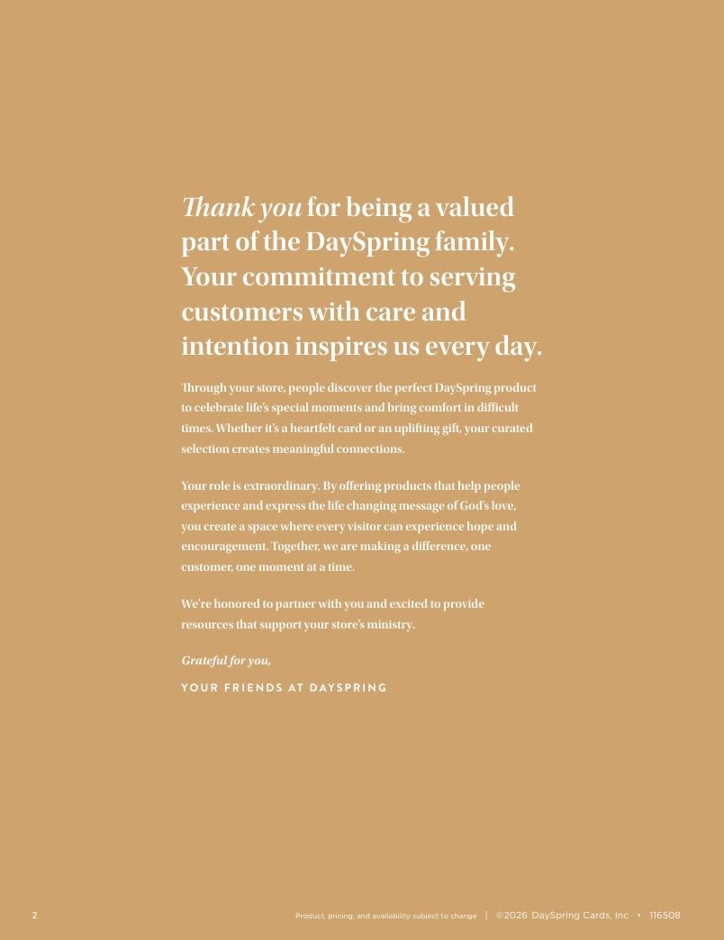 DaySpring Everyday Gifts and Greetings Catalog Weekly Ad January 1 - December 31, 2026