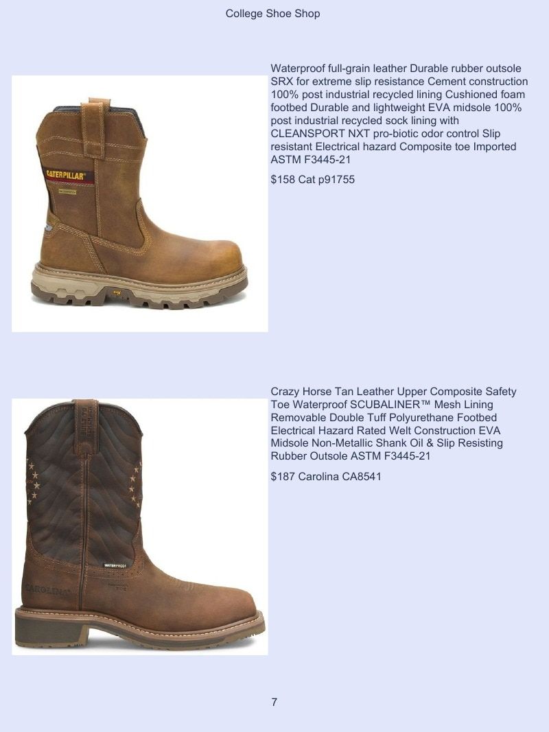 College Shoe Shop Safety Footwear Catalog Weekly Ad January 1 - December 31, 2026