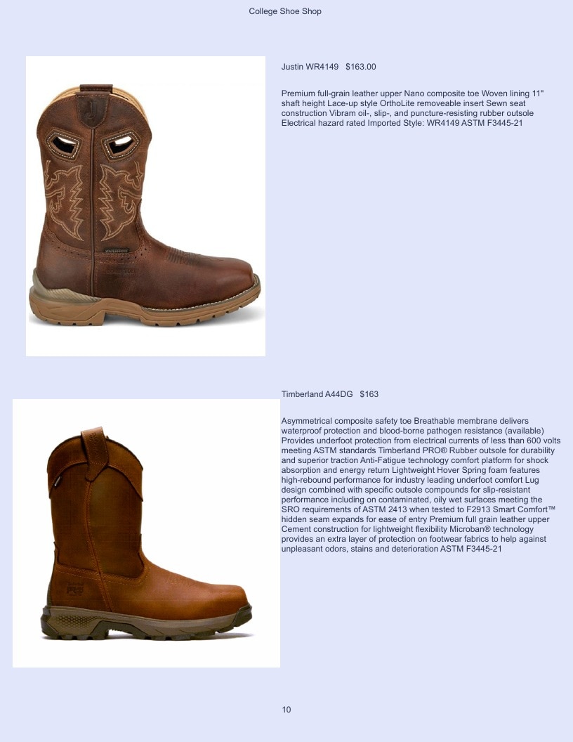 College Shoe Shop Safety Footwear Catalog Weekly Ad January 1 - December 31, 2026