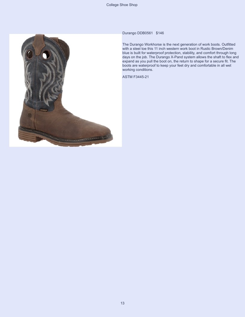 College Shoe Shop Safety Footwear Catalog Weekly Ad January 1 - December 31, 2026