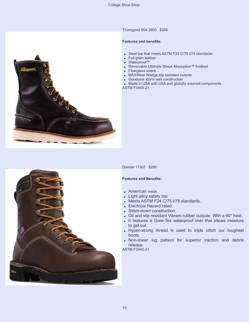 College Shoe Shop Safety Footwear Catalog Weekly Ad January 1 - December 31, 2026
