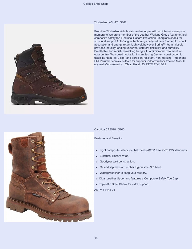 College Shoe Shop Safety Footwear Catalog Weekly Ad January 1 - December 31, 2026