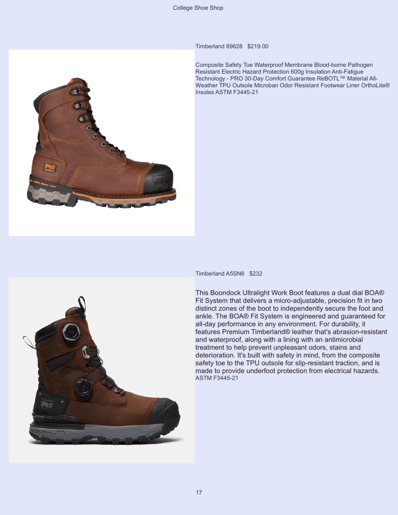 College Shoe Shop Safety Footwear Catalog Weekly Ad January 1 - December 31, 2026