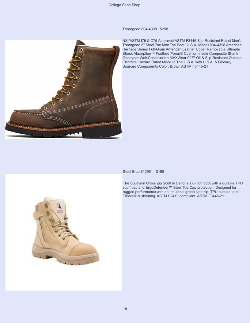 College Shoe Shop Safety Footwear Catalog Weekly Ad January 1 - December 31, 2026