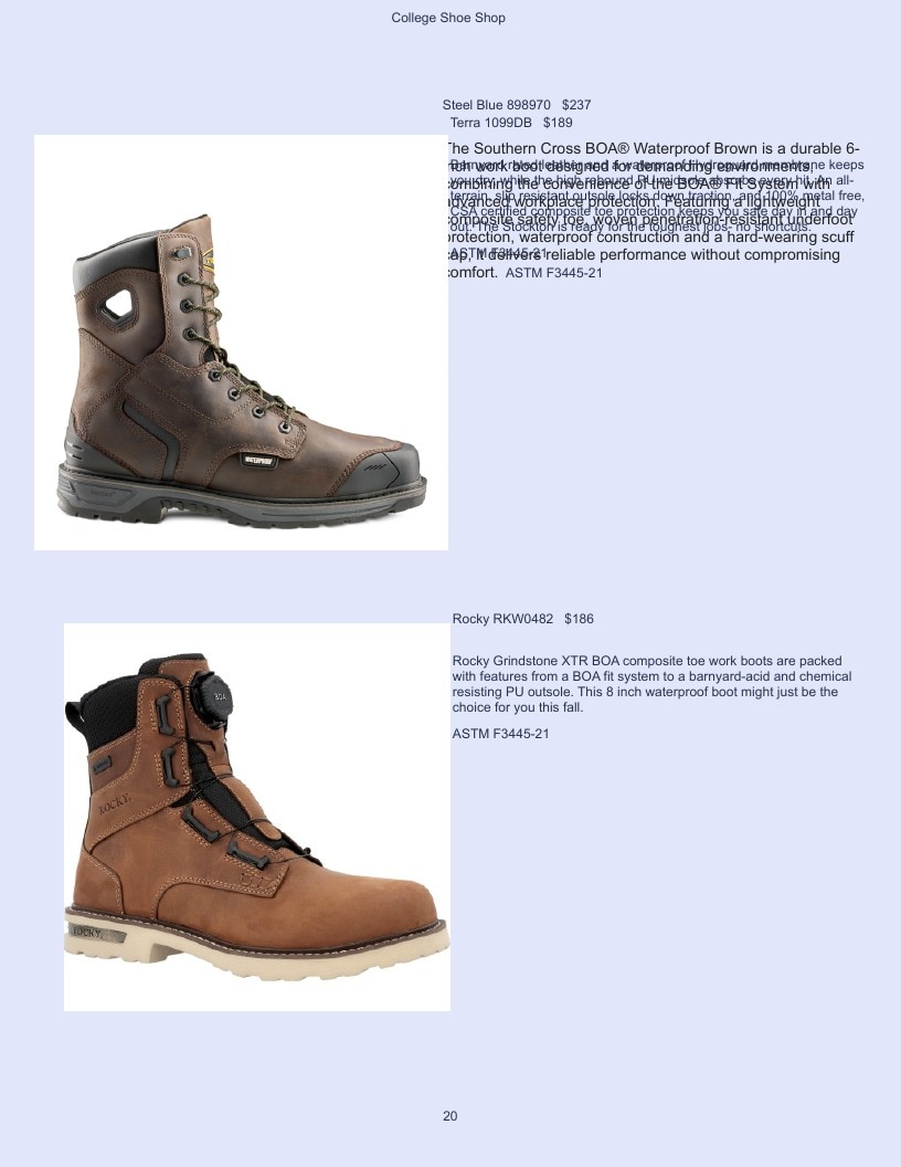 College Shoe Shop Safety Footwear Catalog Weekly Ad January 1 - December 31, 2026