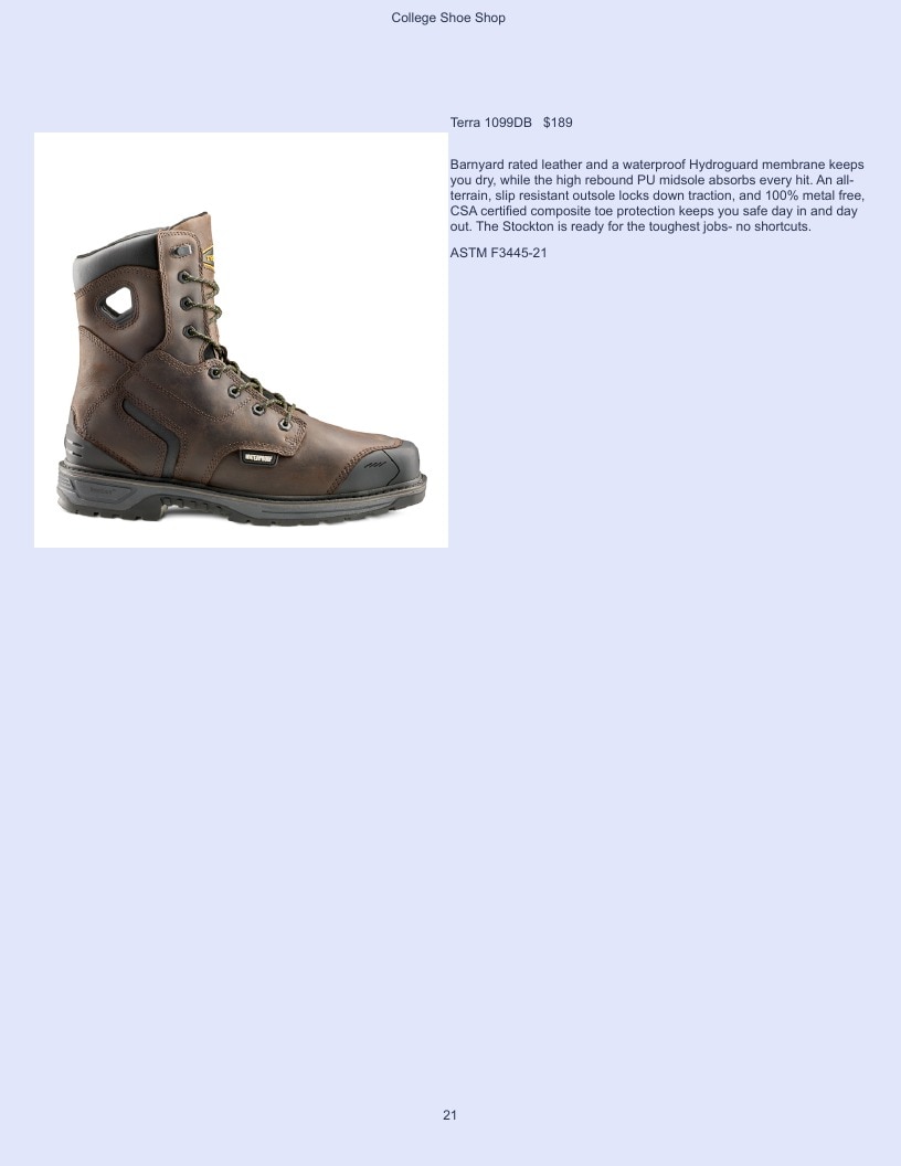College Shoe Shop Safety Footwear Catalog Weekly Ad January 1 - December 31, 2026