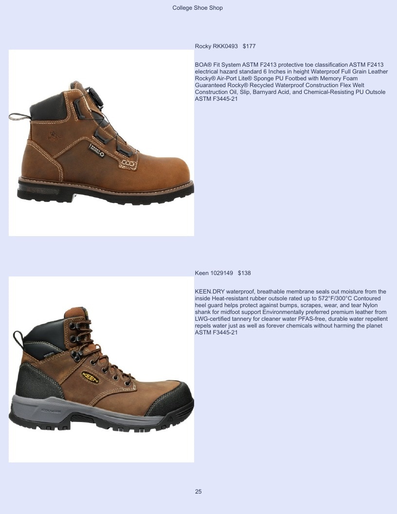 College Shoe Shop Safety Footwear Catalog Weekly Ad January 1 - December 31, 2026