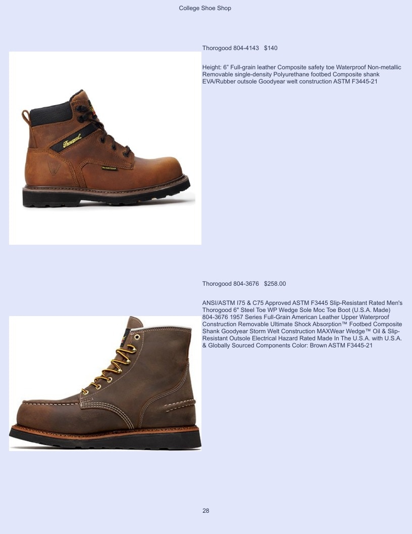 College Shoe Shop Safety Footwear Catalog Weekly Ad January 1 - December 31, 2026
