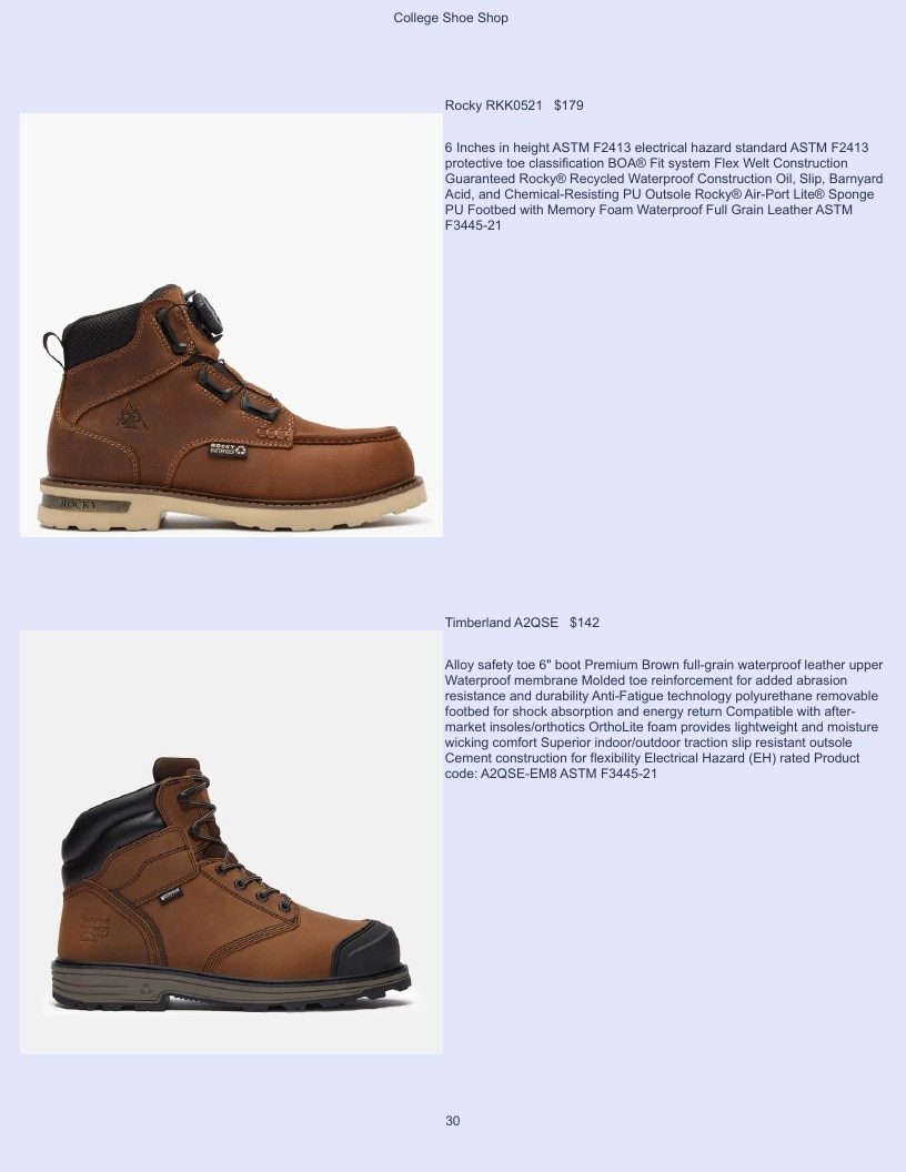 College Shoe Shop Safety Footwear Catalog Weekly Ad January 1 - December 31, 2026