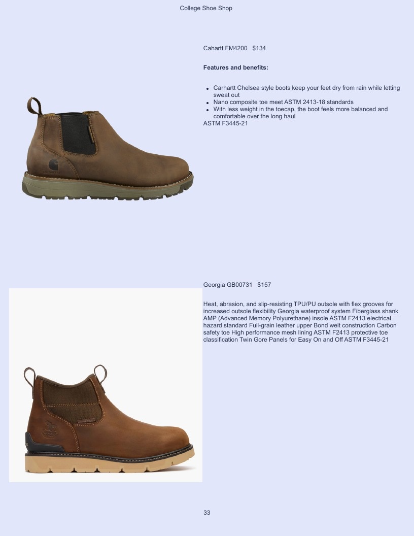 College Shoe Shop Safety Footwear Catalog Weekly Ad January 1 - December 31, 2026