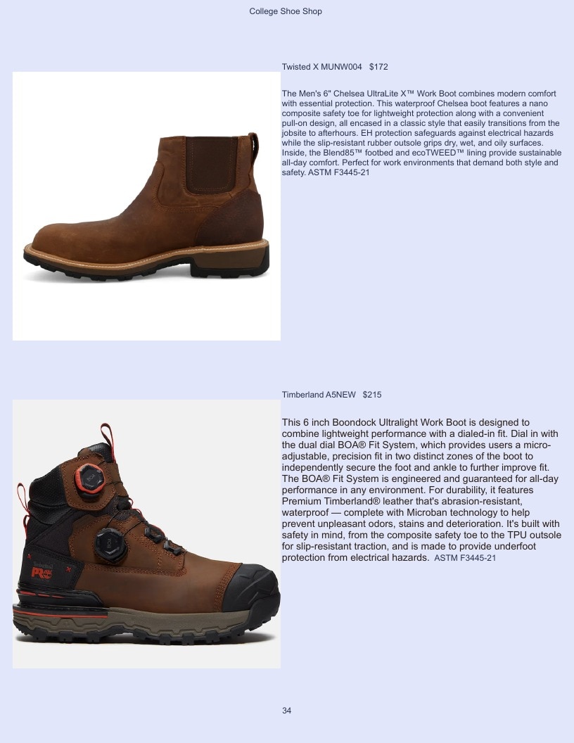 College Shoe Shop Safety Footwear Catalog Weekly Ad January 1 - December 31, 2026