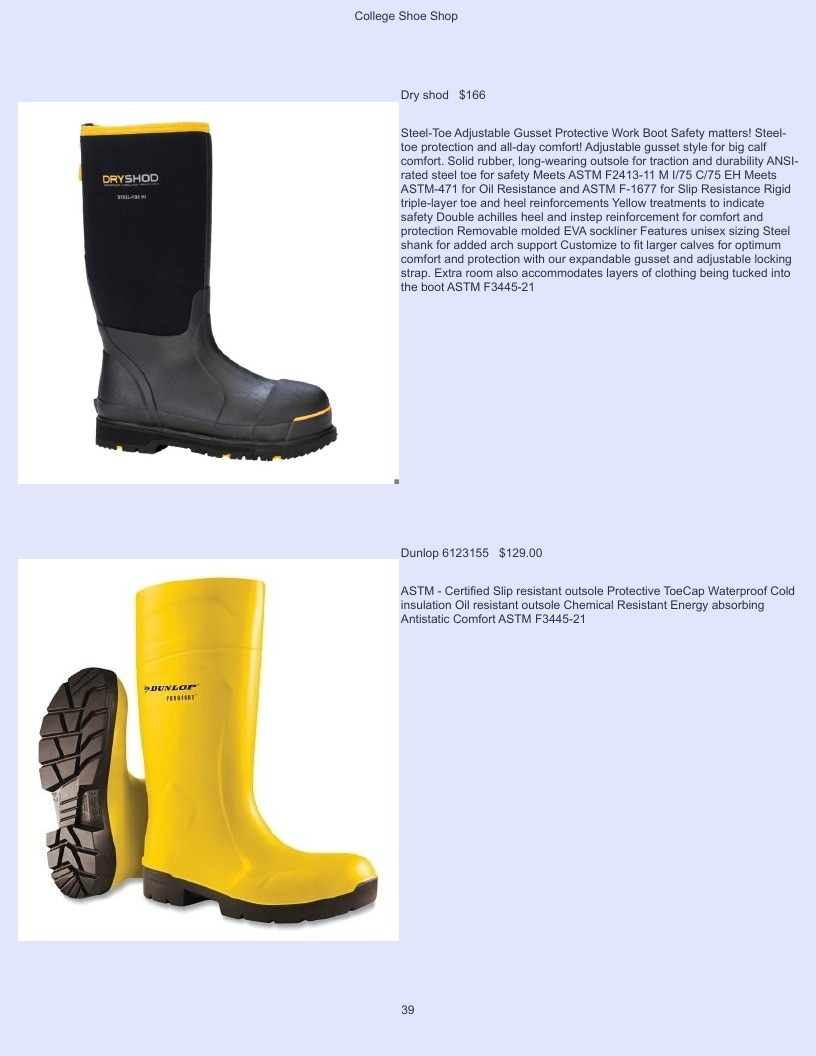 College Shoe Shop Safety Footwear Catalog Weekly Ad January 1 - December 31, 2026