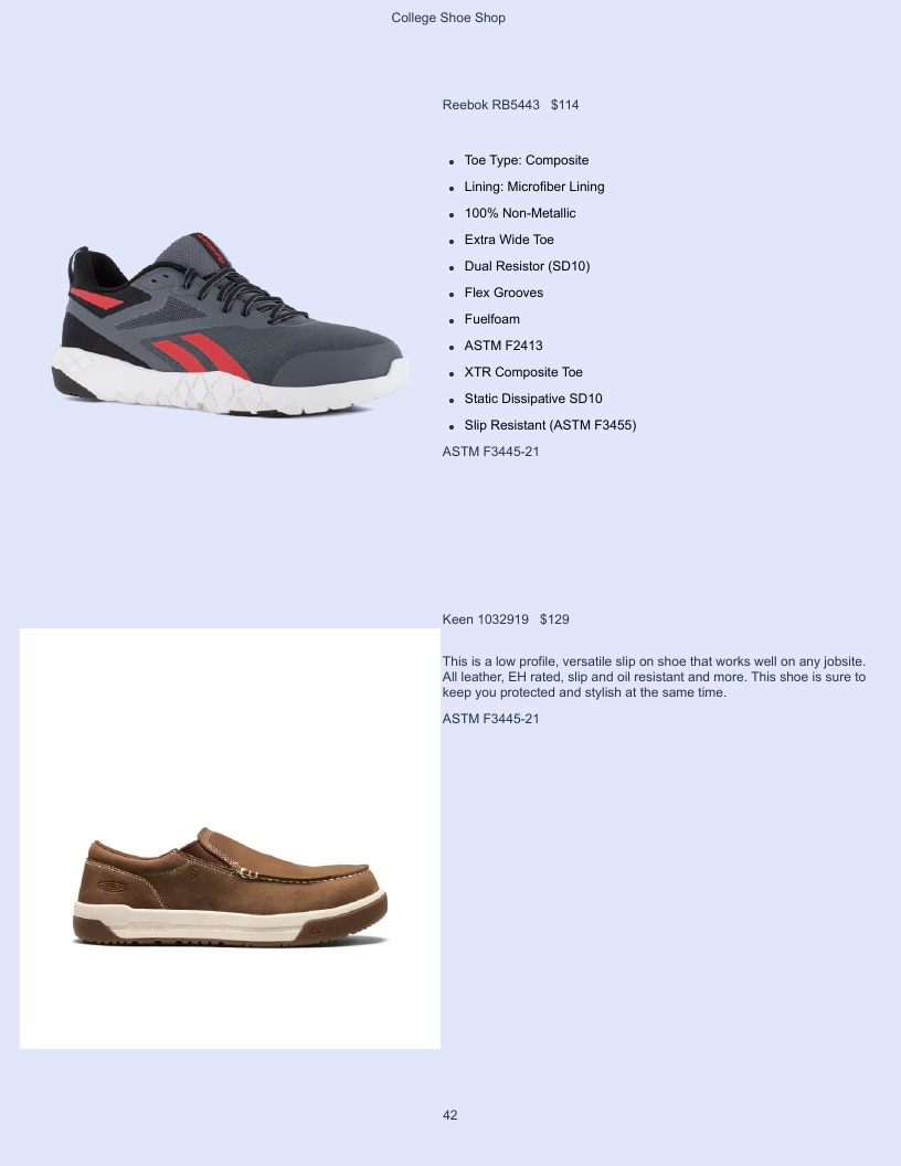 College Shoe Shop Safety Footwear Catalog Weekly Ad January 1 - December 31, 2026