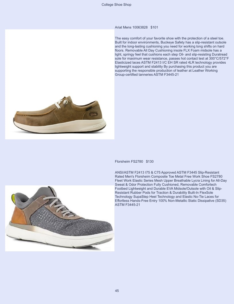 College Shoe Shop Safety Footwear Catalog Weekly Ad January 1 - December 31, 2026