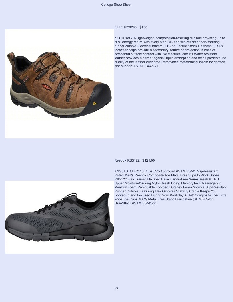 College Shoe Shop Safety Footwear Catalog Weekly Ad January 1 - December 31, 2026