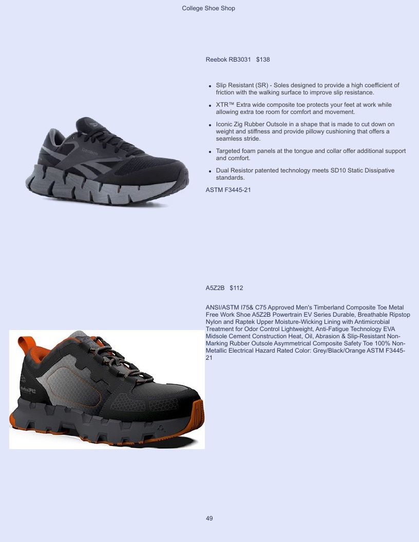 College Shoe Shop Safety Footwear Catalog Weekly Ad January 1 - December 31, 2026
