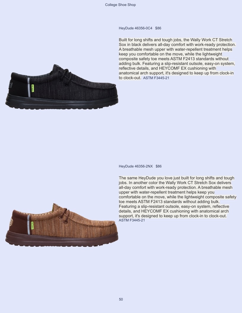College Shoe Shop Safety Footwear Catalog Weekly Ad January 1 - December 31, 2026