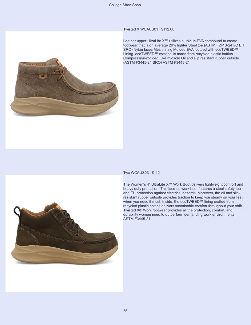 College Shoe Shop Safety Footwear Catalog Weekly Ad January 1 - December 31, 2026