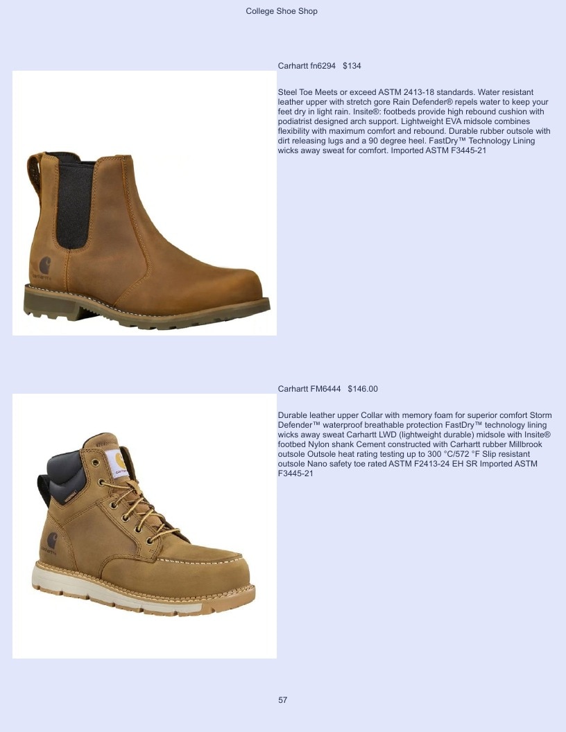 College Shoe Shop Safety Footwear Catalog Weekly Ad January 1 - December 31, 2026