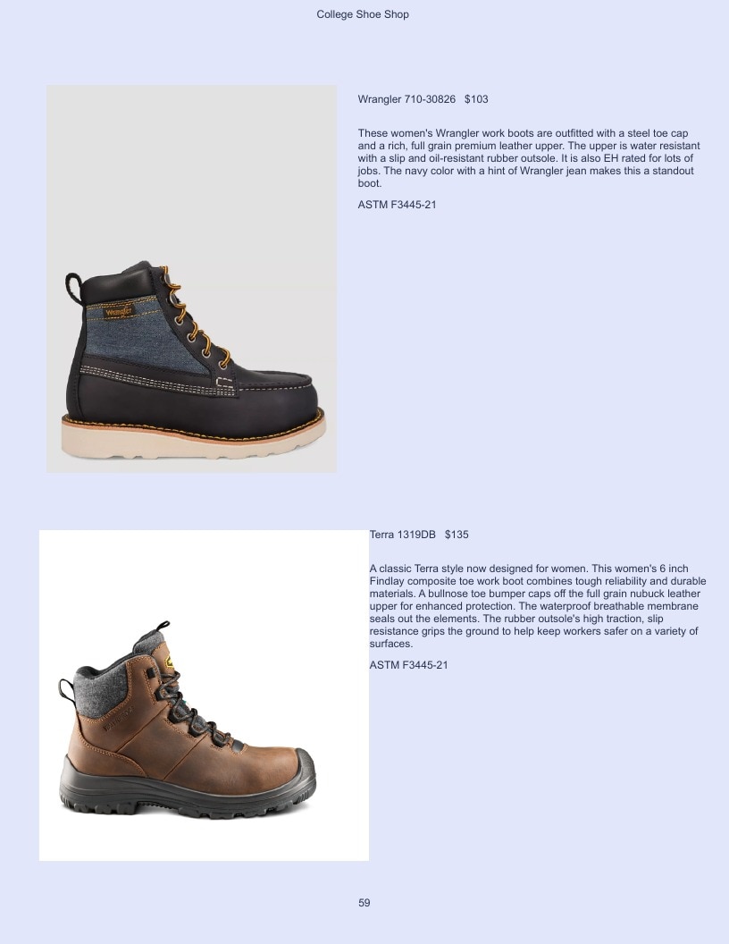 College Shoe Shop Safety Footwear Catalog Weekly Ad January 1 - December 31, 2026