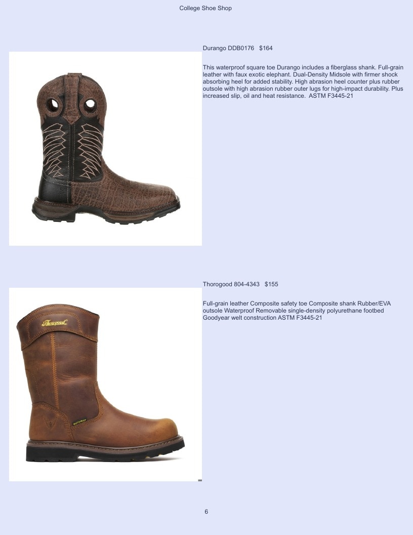 College Shoe Shop Safety Footwear Catalog Weekly Ad January 1 - December 31, 2026