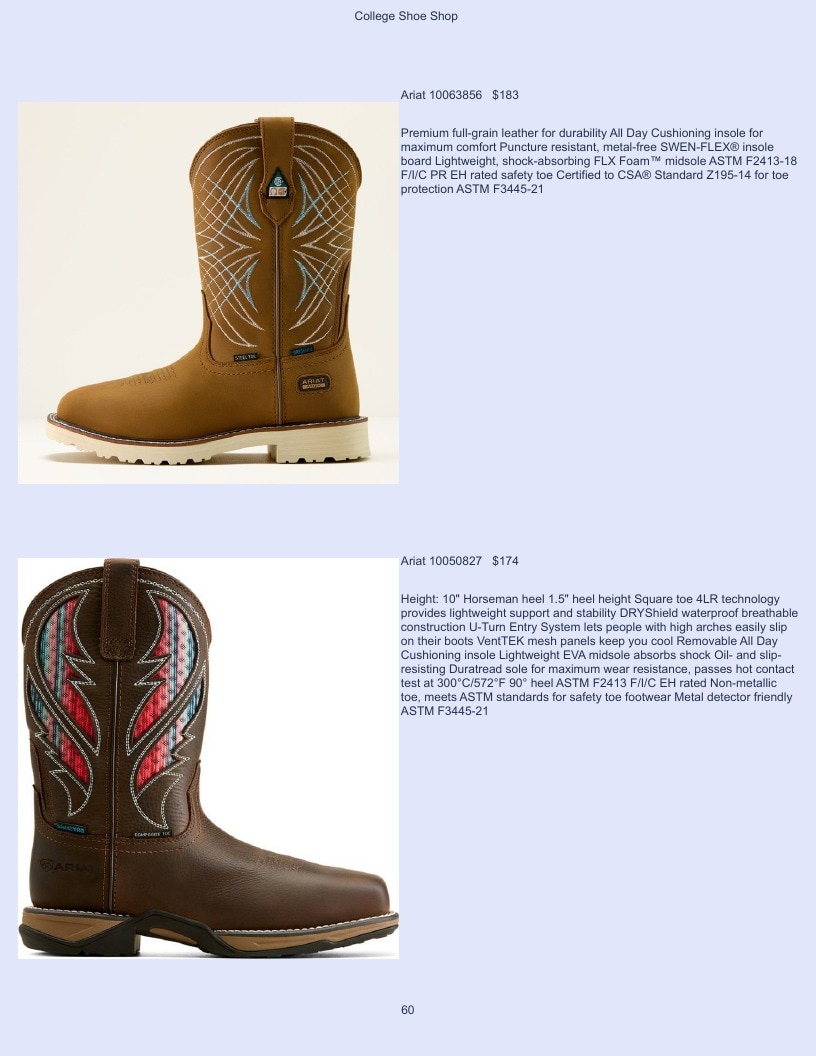 College Shoe Shop Safety Footwear Catalog Weekly Ad January 1 - December 31, 2026