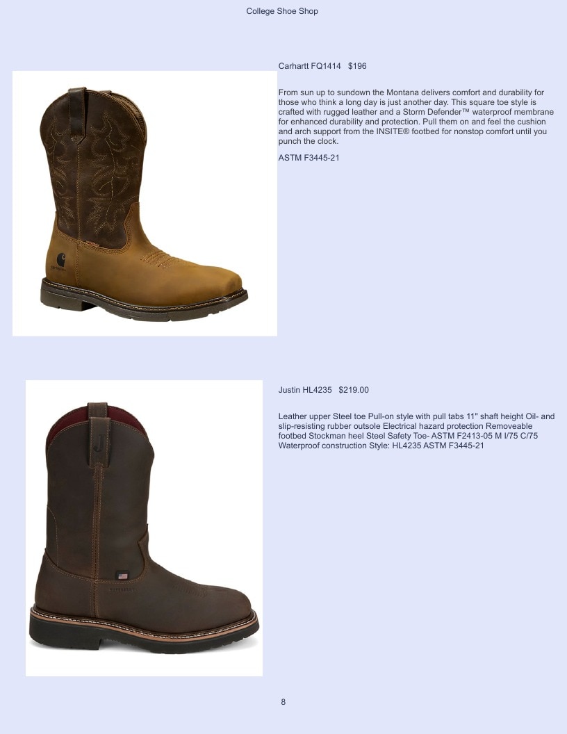 College Shoe Shop Safety Footwear Catalog Weekly Ad January 1 - December 31, 2026
