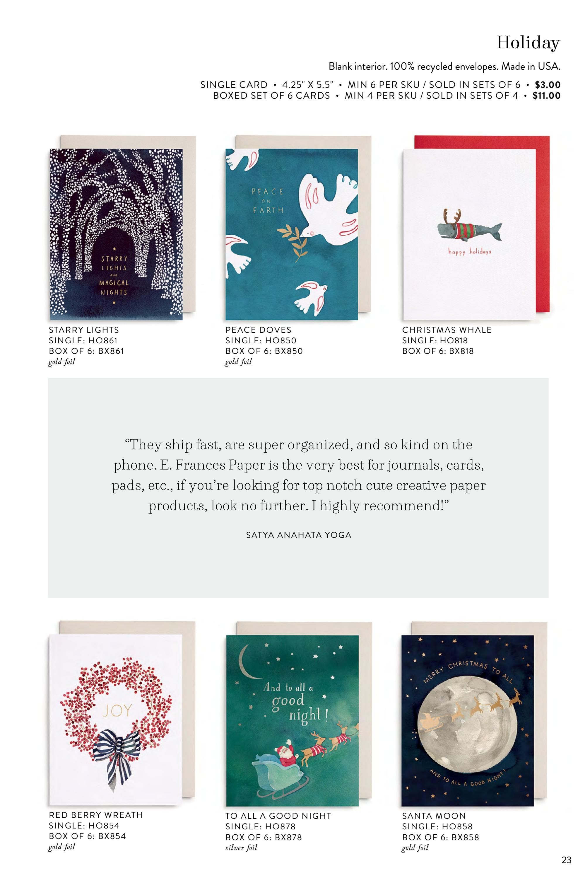 E. Frances Paper Fall and Holiday Stationery Catalog Weekly Ad January 1 - December 31, 2026