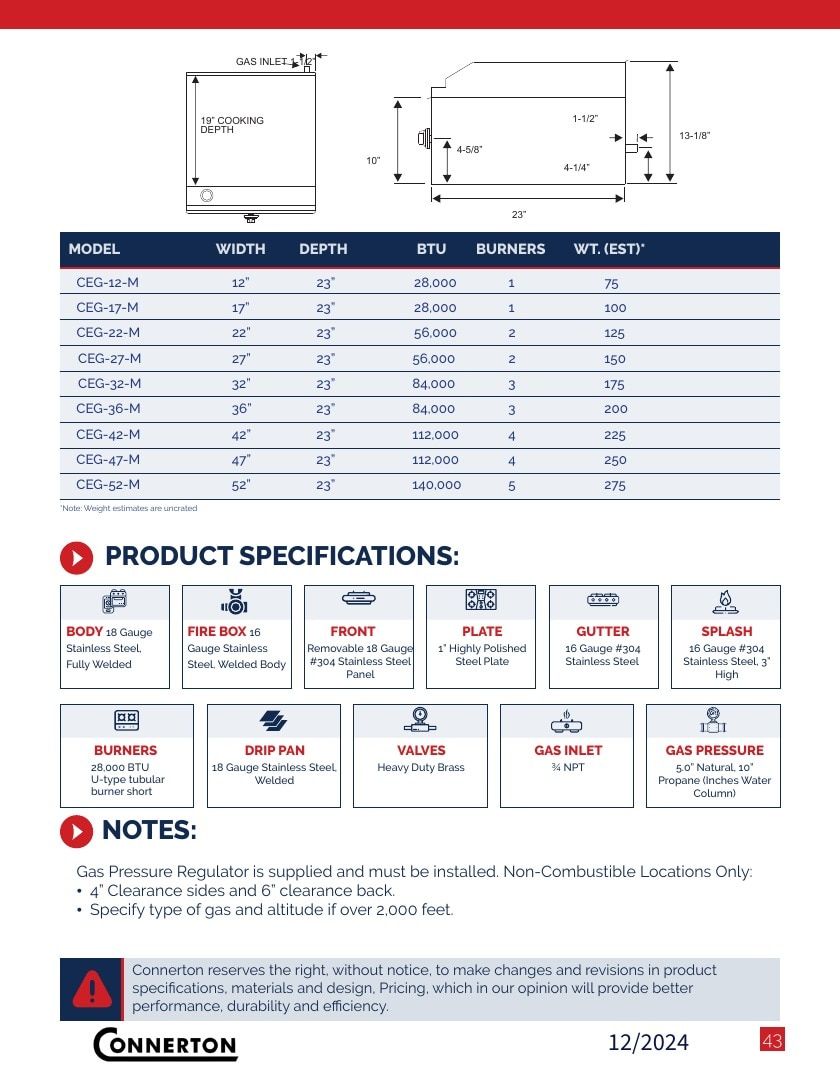 Connerton Commercial Cooking Equipment Catalog Weekly Ad January 1 - December 31, 2026