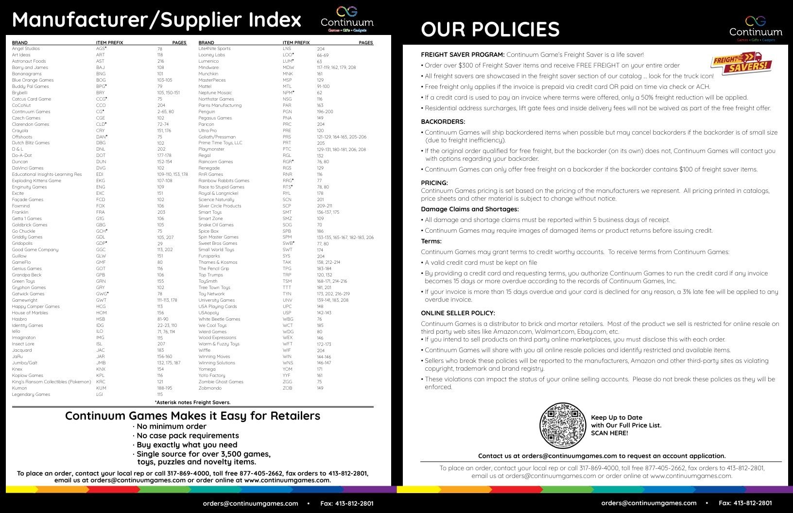 Continuum Games Annual Games Catalog Weekly Ad January 1 - December 31, 2026
