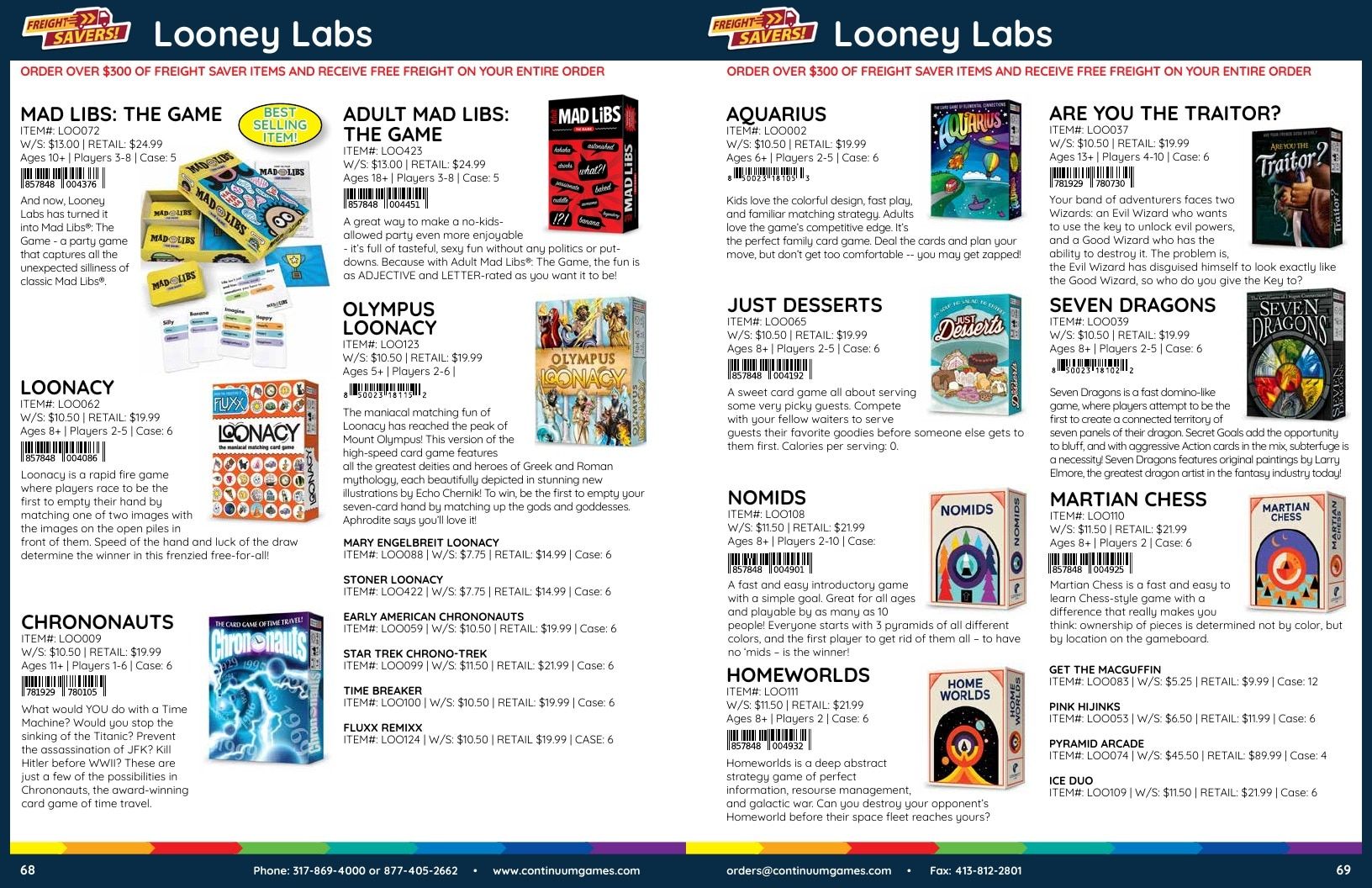 Continuum Games Annual Games Catalog Weekly Ad January 1 - December 31, 2026