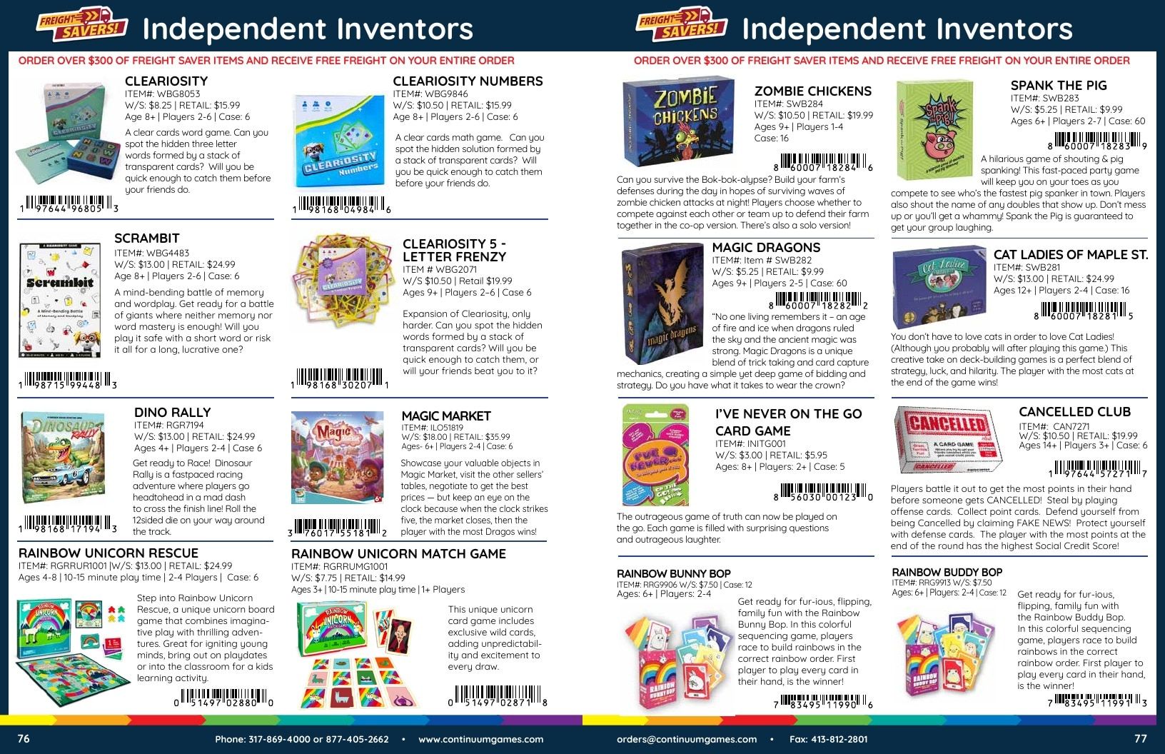 Continuum Games Annual Games Catalog Weekly Ad January 1 - December 31, 2026