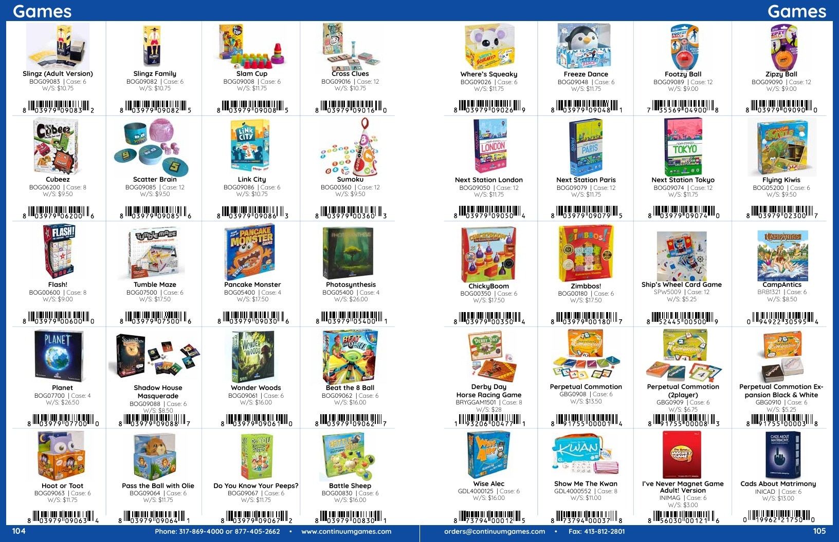 Continuum Games Annual Games Catalog Weekly Ad January 1 - December 31, 2026