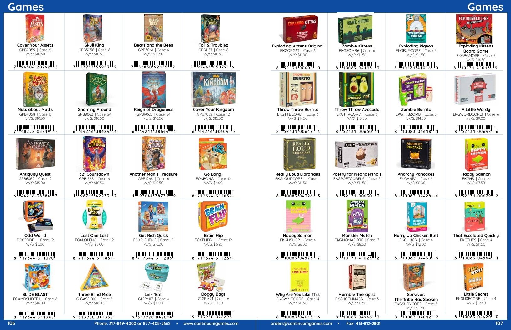 Continuum Games Annual Games Catalog Weekly Ad January 1 - December 31, 2026