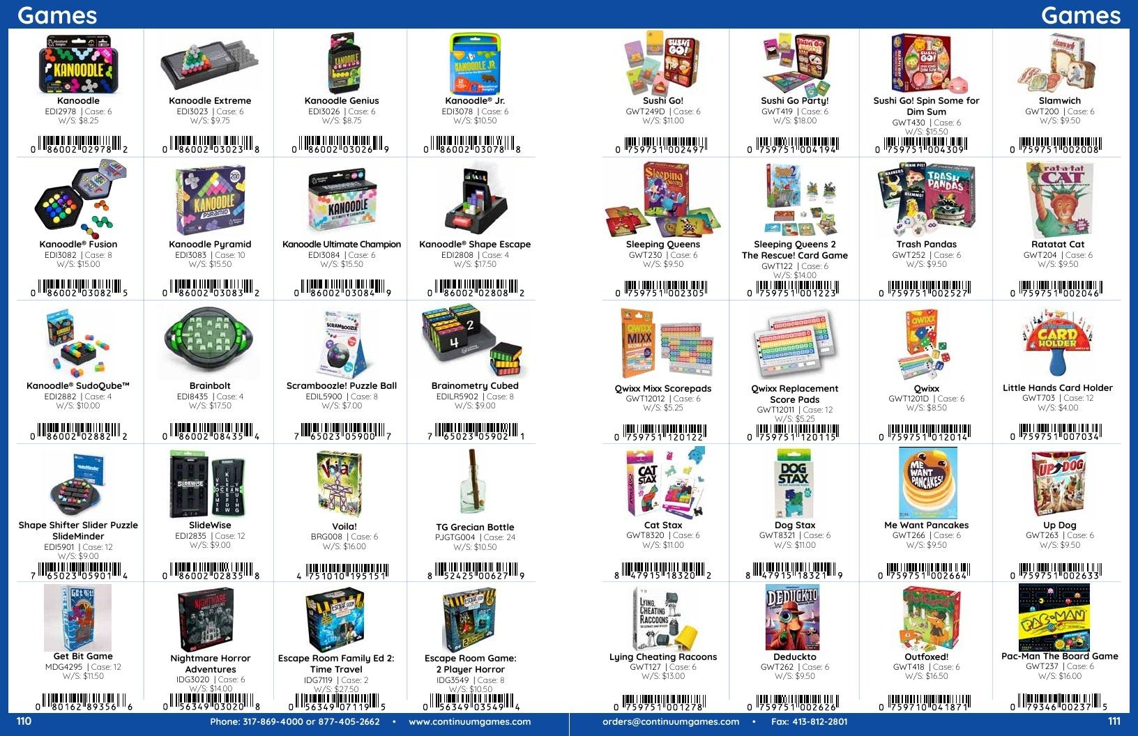 Continuum Games Annual Games Catalog Weekly Ad January 1 - December 31, 2026