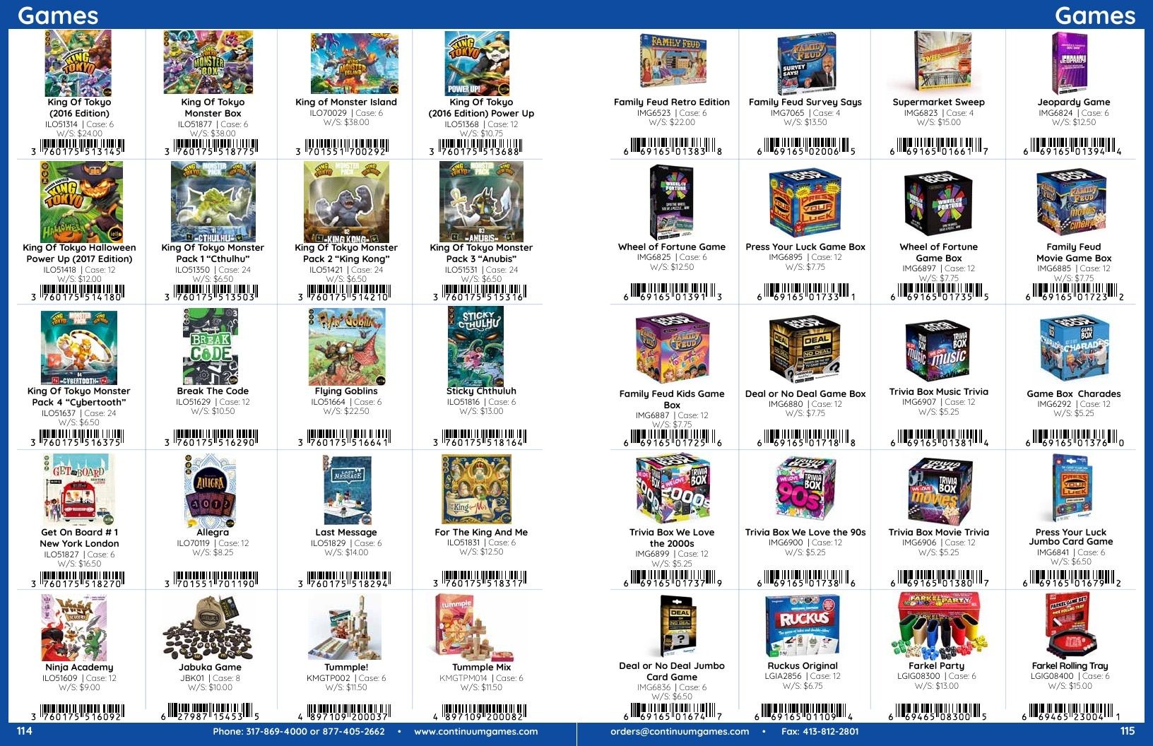 Continuum Games Annual Games Catalog Weekly Ad January 1 - December 31, 2026